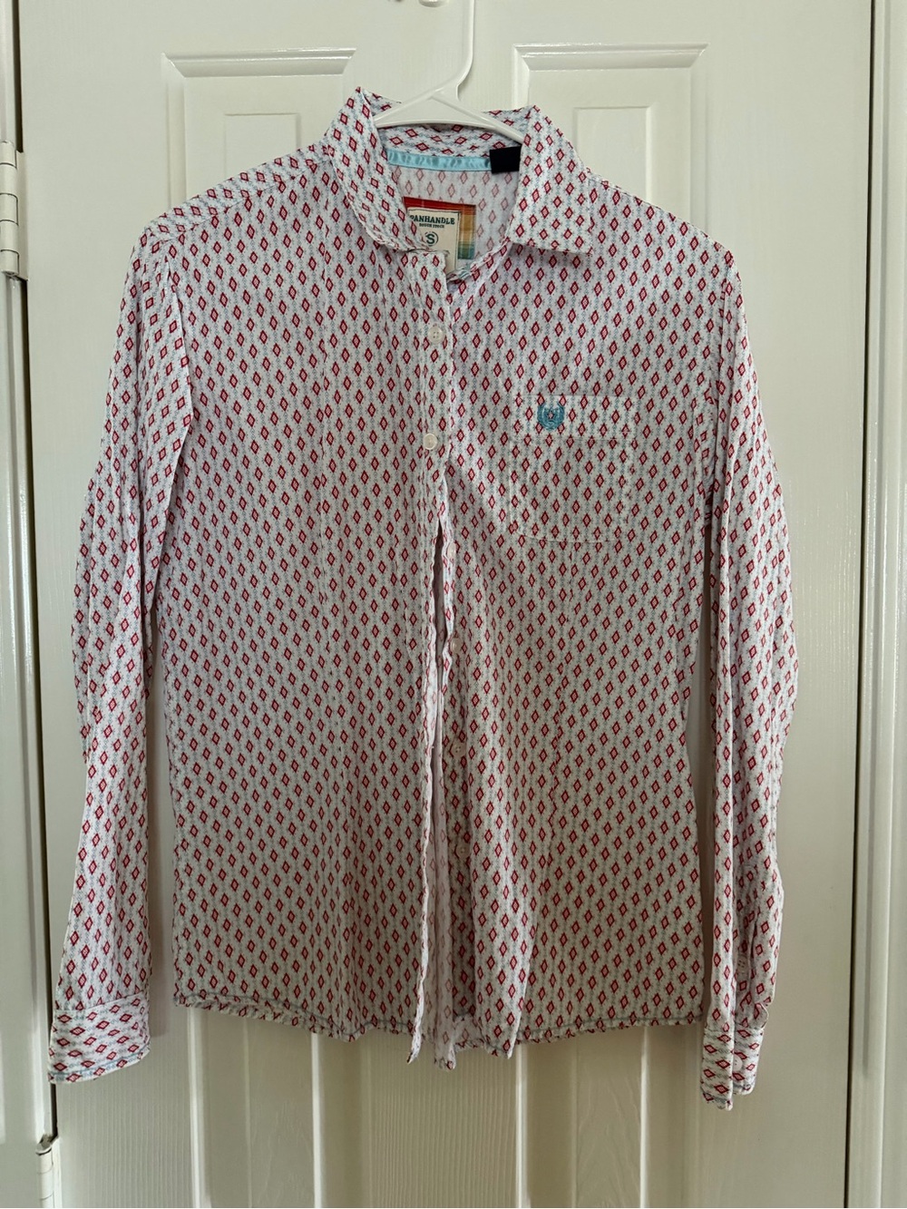 Women’s Button-Down Shirt by Vineyard Vines — White with Red Print